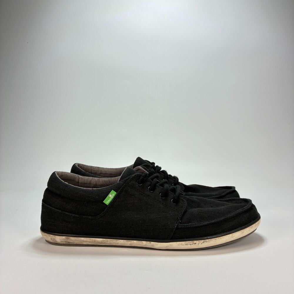Sanuk TKO Black Canvas Casual Low Top Moc Toe Comfort Shoes 1089815 Mens Size 11